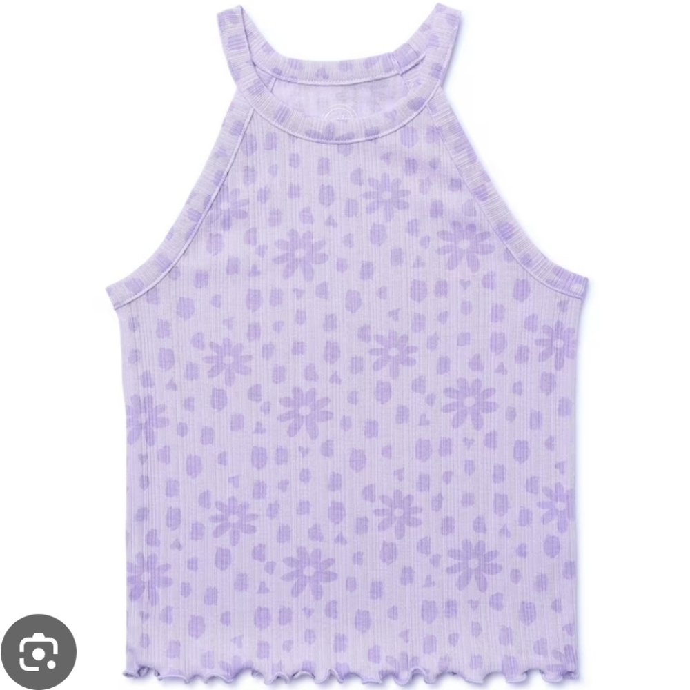 Wonder Nation Light Purple Floral Kids Tank Top